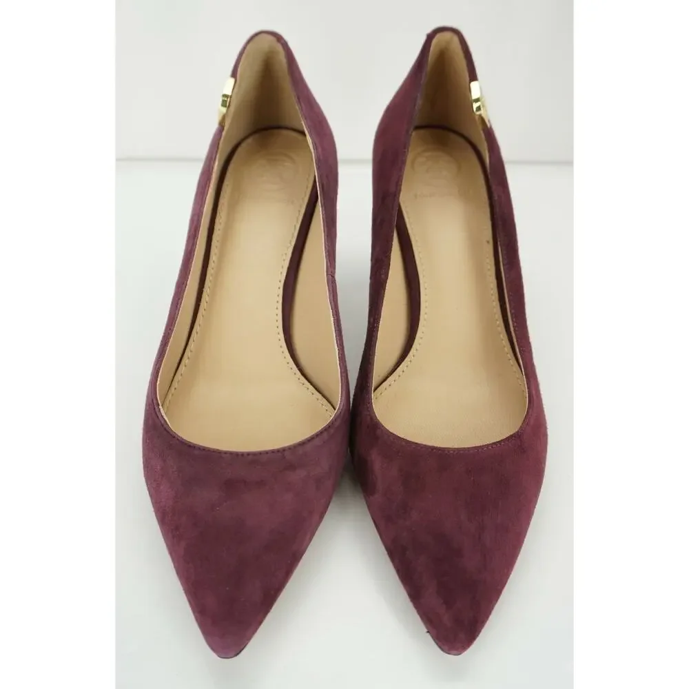 Tory Burch Purple Suede Elizabeth High Heel Pointy Toe Pumps